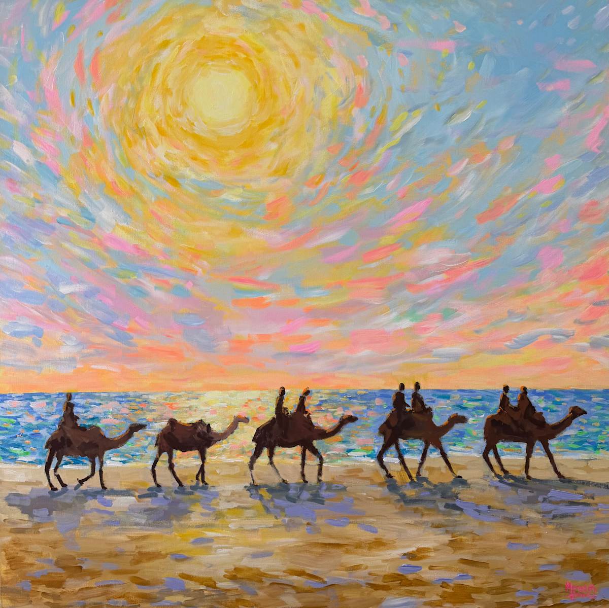 Mindil Beach Sunset with Camels by Meredith Howse Art, Image 1.