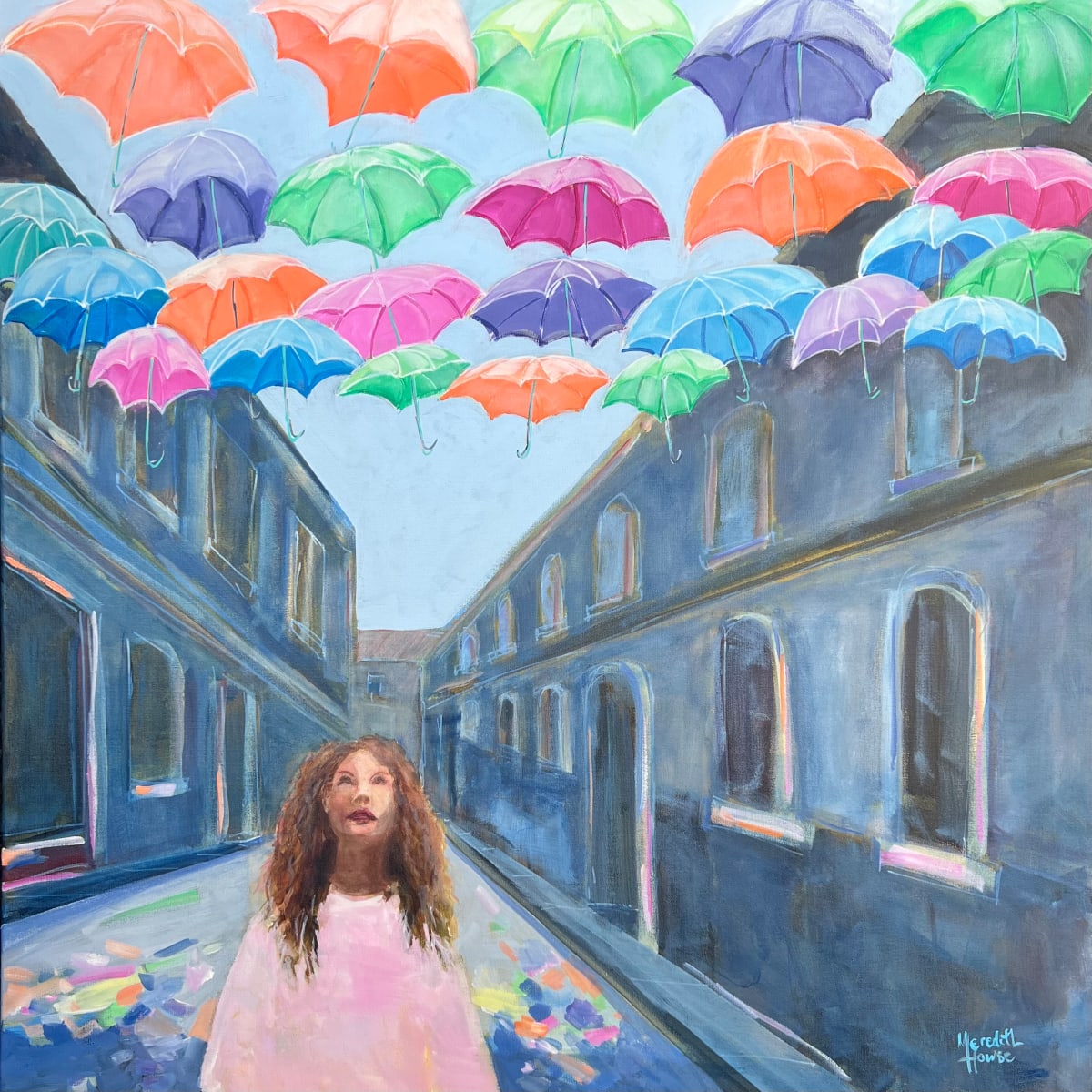 Umbrella Colour Cascade by Meredith Howse Art 