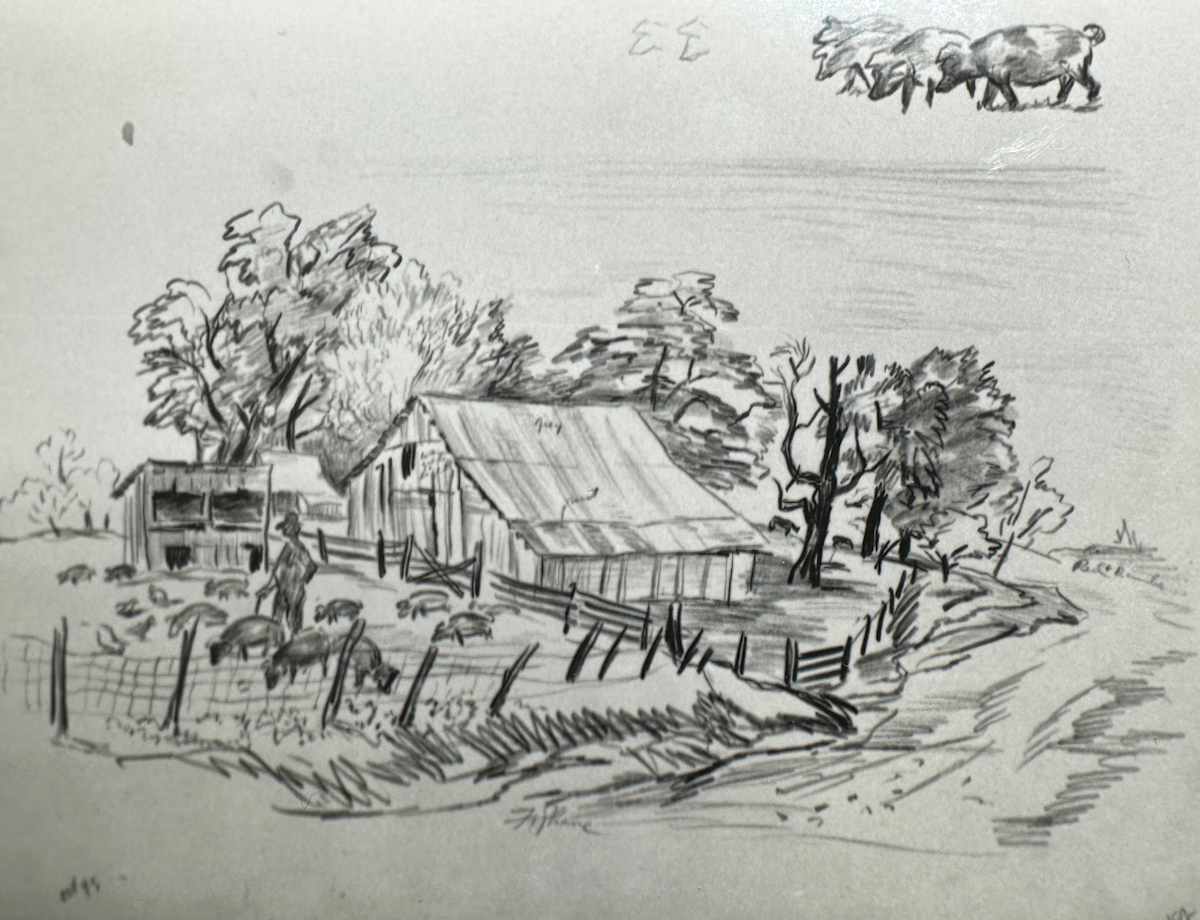 "Farm with Pigs" named by CLL by Fred Shane, Image 1.