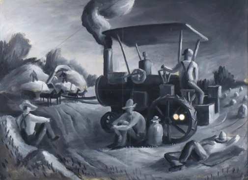 "Steam Threshing"  named by Clars Auction Gallery by Fred Shane, Image 1.