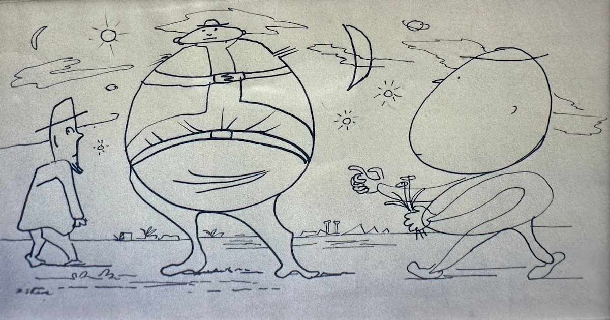 "Three Friends" sketch by Fred Shane, Image 2.