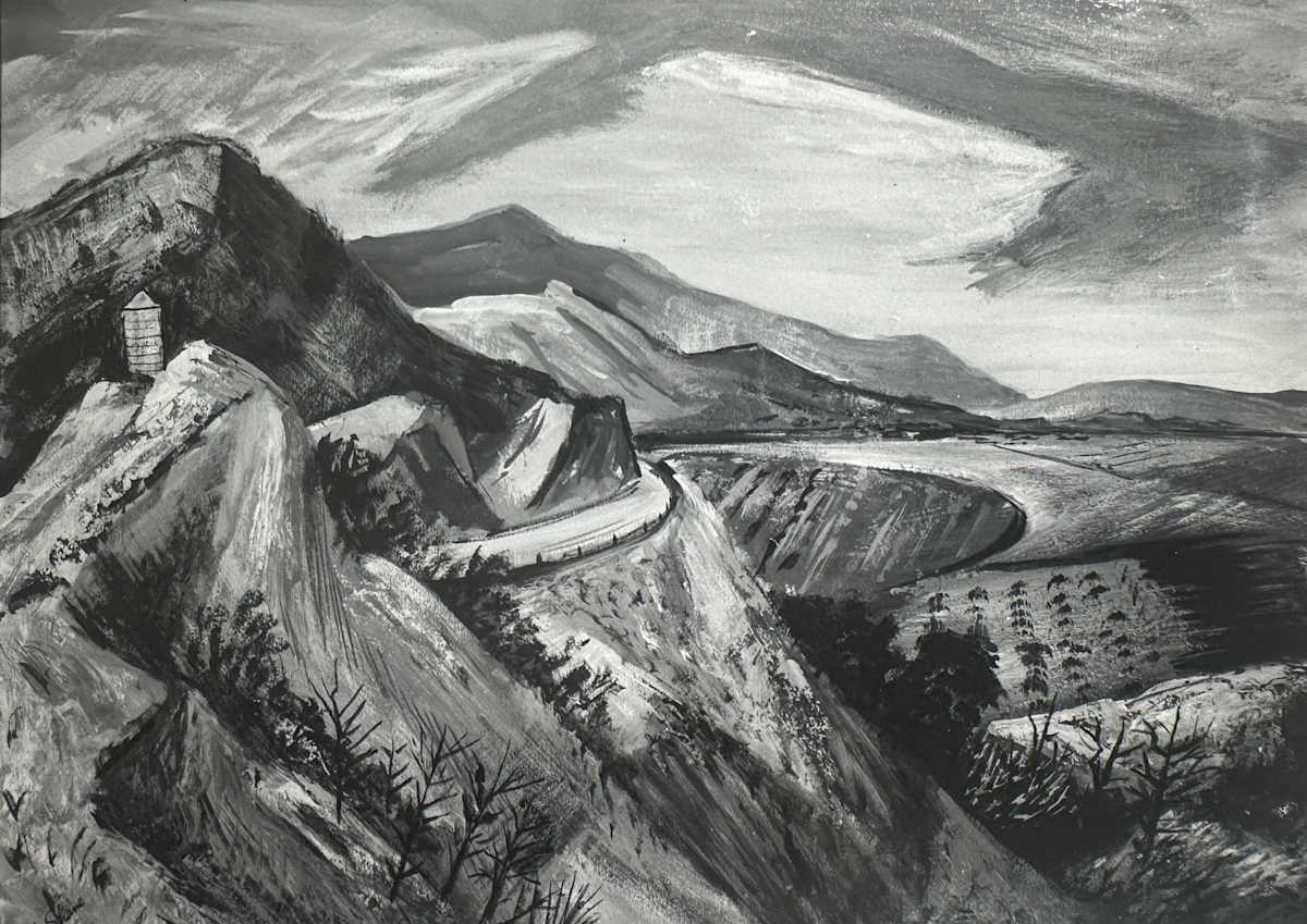 "Mountains with Distant Fields" named by CLL by Fred Shane, Image 1.