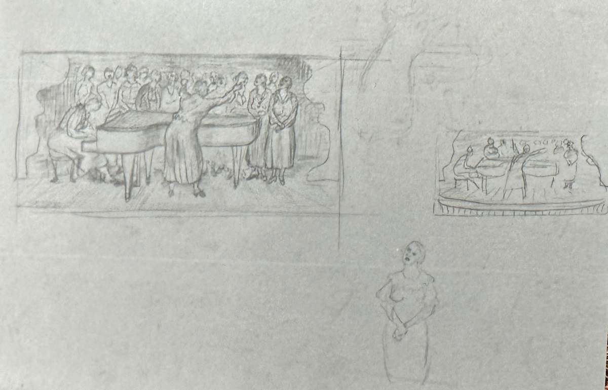 "Ladies Chorus, The," initial sketches by Fred Shane, Image 2.