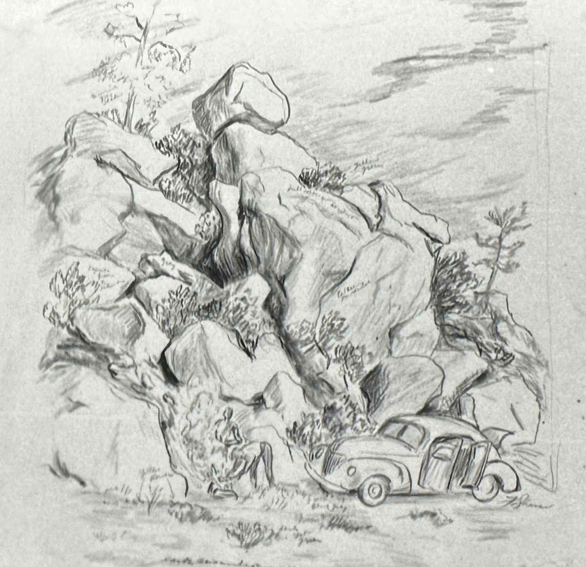 "Roadside Stop by a Rocky Mountain" by Fred Shane, Image 1.