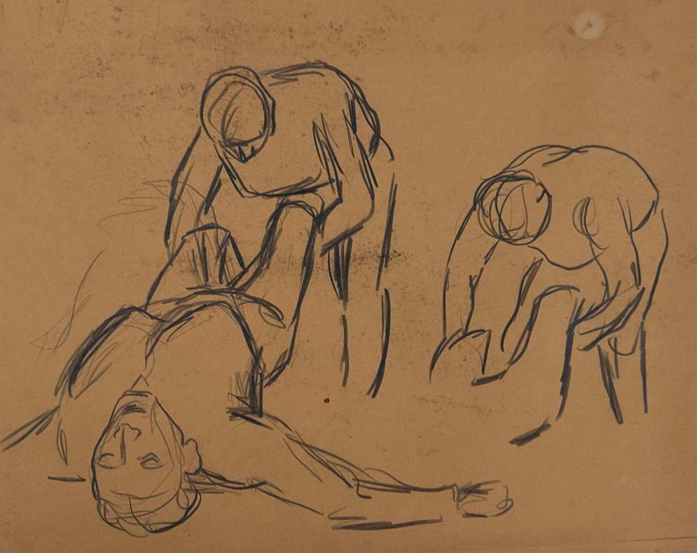 "Quantrill's Raid: Lifting a Fallen Man" by Fred Shane, Image 1.
