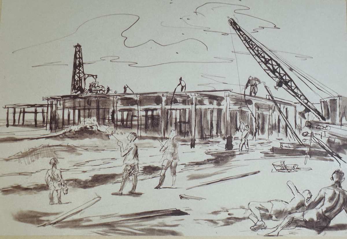 "Building the Pier" named by CLL by Fred Shane, Image 1.