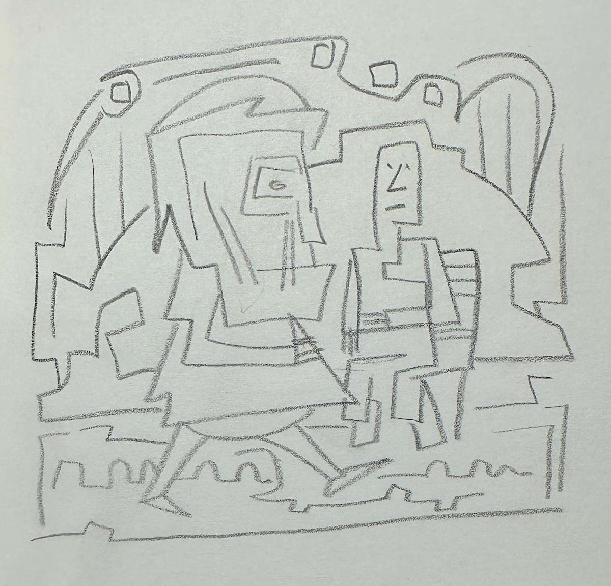 "Two Angular Men Doodle" named by CLL by Fred Shane, Image 1.