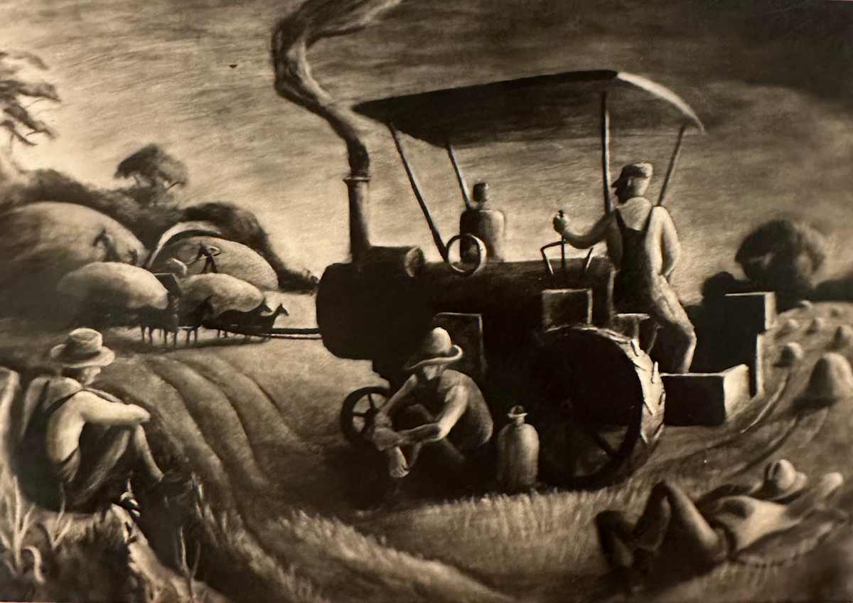 "Steam Threshing" the Painting by Fred Shane, Image 1.