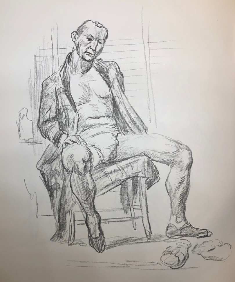 "Figure Study: Boxer Resting" by Fred Shane, Image 1.