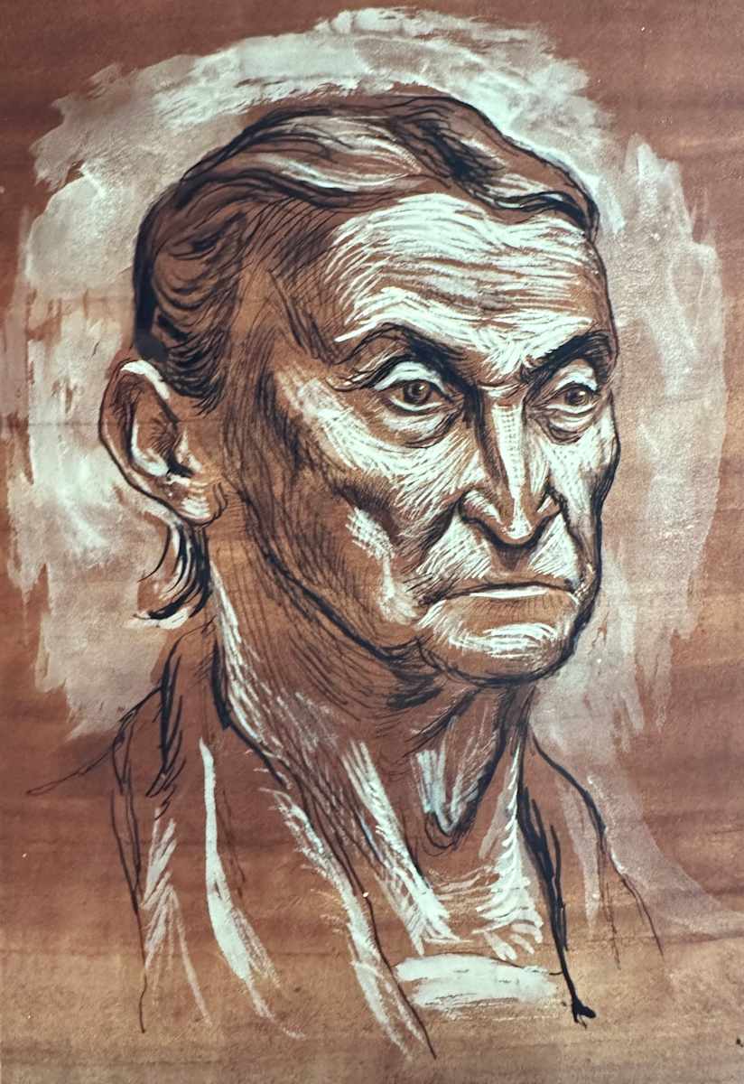 "Mrs. Kate Robinson" Value Sketch by Fred Shane, Image 1.