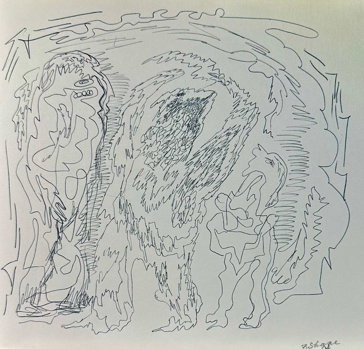 "Man and Beasts Abstraction" named by CLL by Fred Shane, Image 1.
