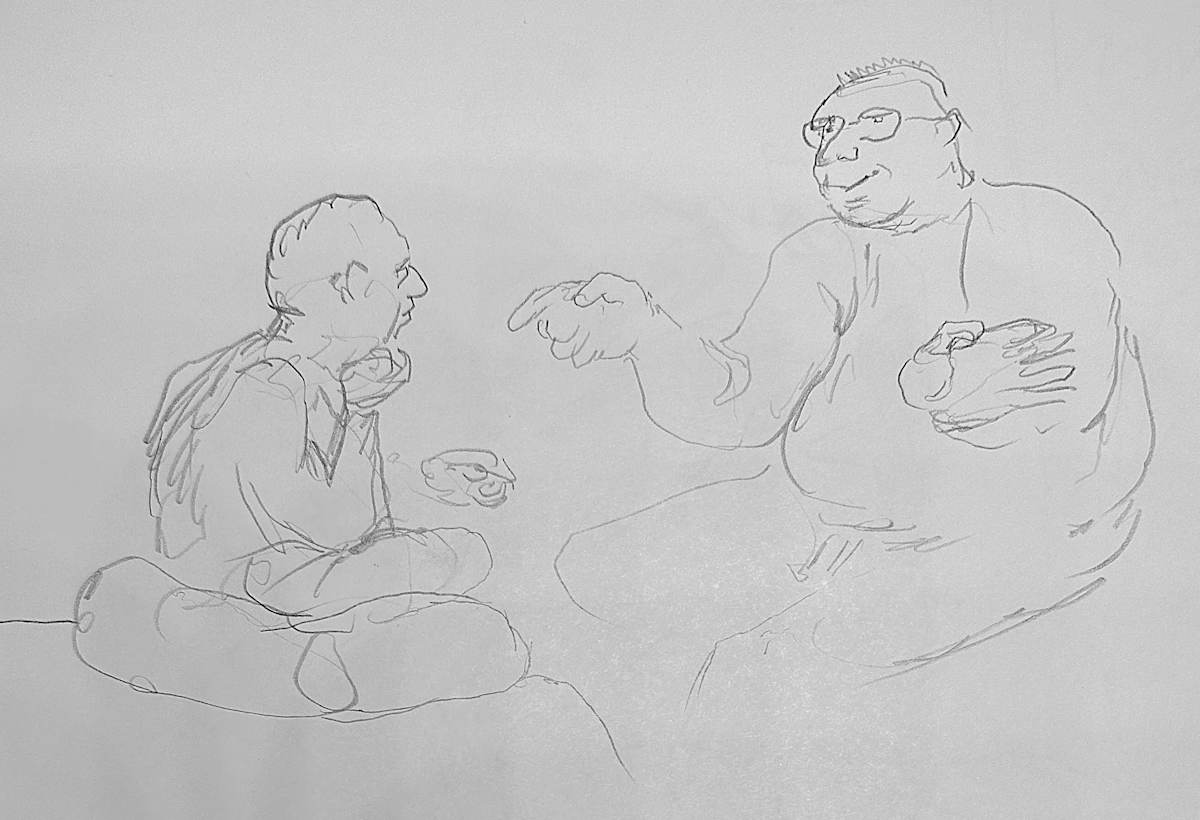 "Two Men in Conversation" named by CLL by Fred Shane, Image 1.