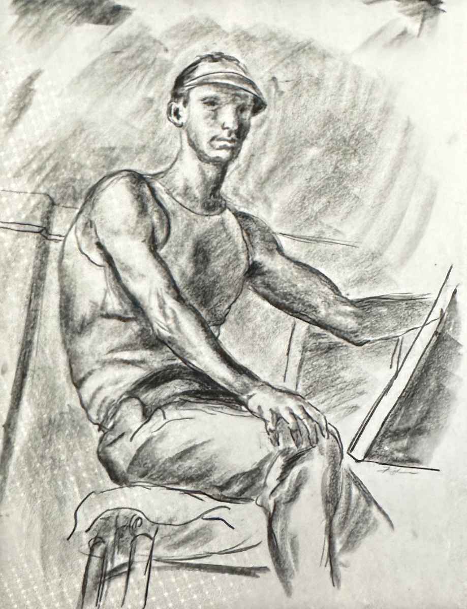 "Self Portrait" sketch, named by CLL by Fred Shane, Image 1.