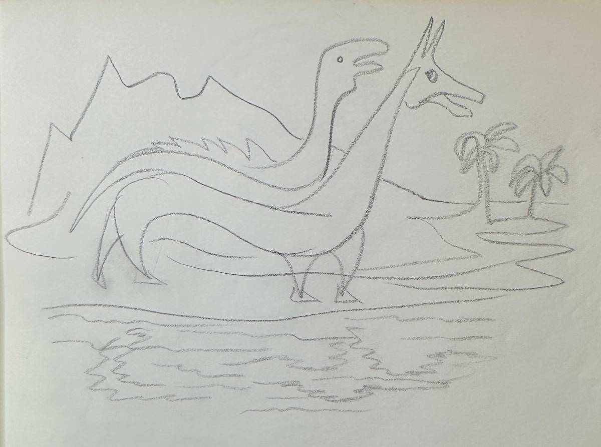 "Two Dinosaurs: Automatic Drawing" named by CLL by Fred Shane, Image 1.