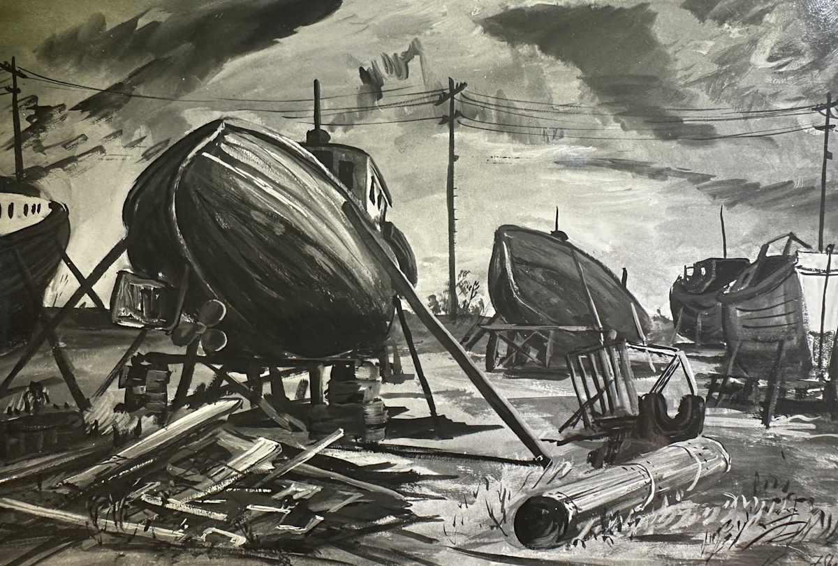 "Used Boat Yard" by Fred Shane, Image 1.