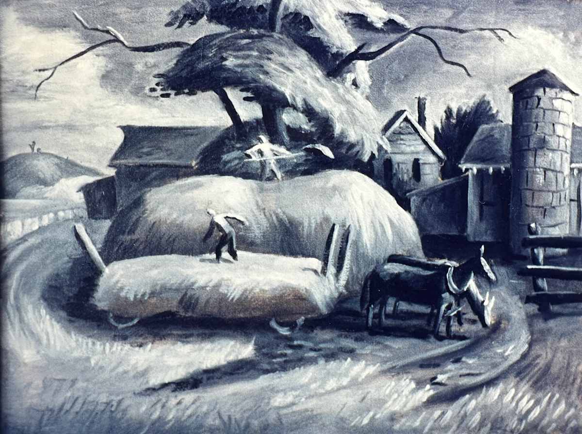"Hay Wagon, Value Study" named by CLL by Fred Shane, Image 1.