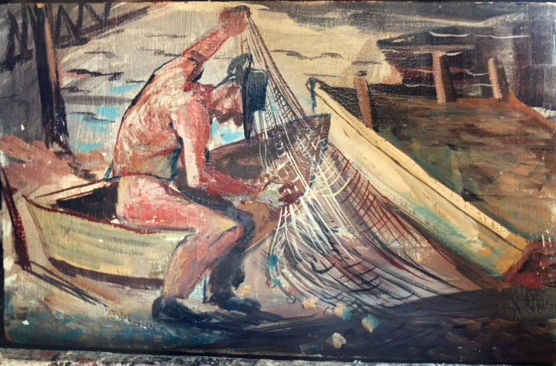 "Fisherman With Nets" by Fred Shane, Image 1.