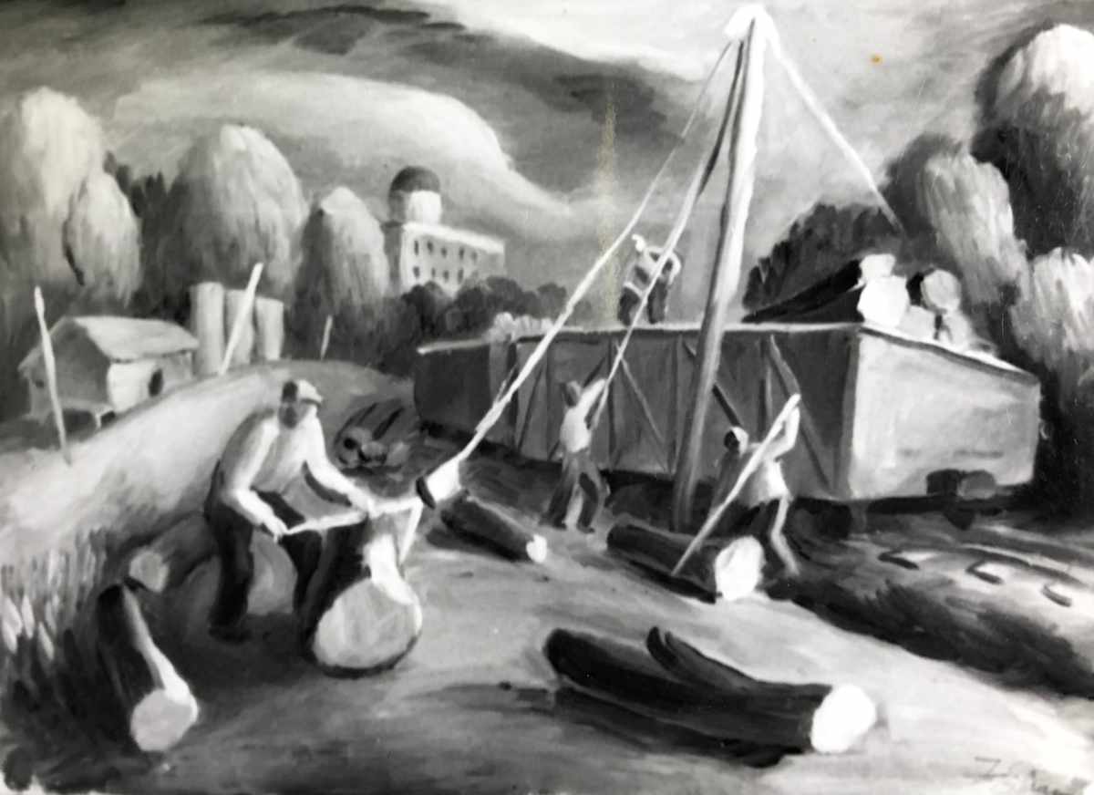 "Loading the Rail Car" named by CLL by Fred Shane, Image 1.