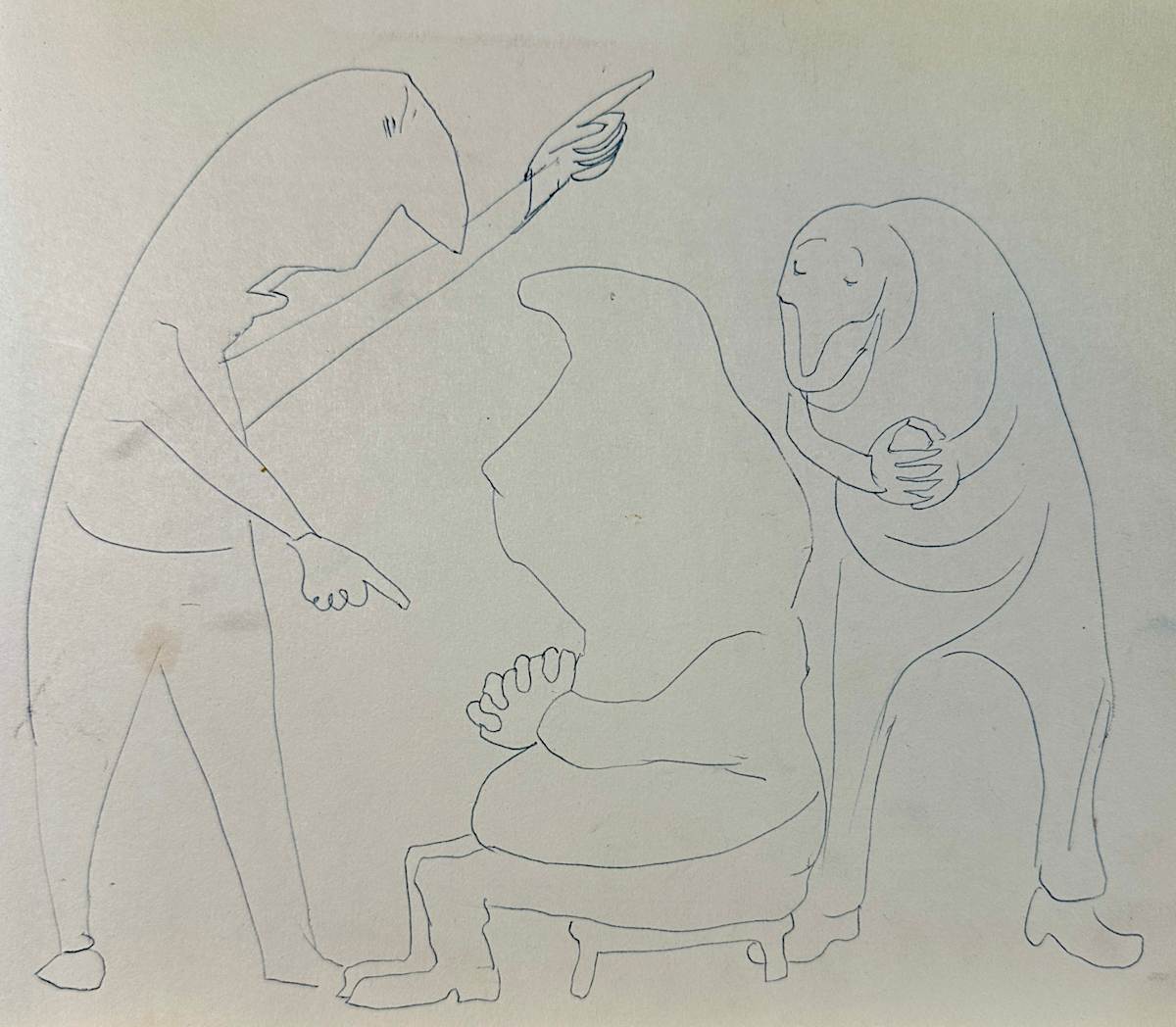 "Obtuse, Obdurate, Obsequious" sketch by Fred Shane, Image 1.