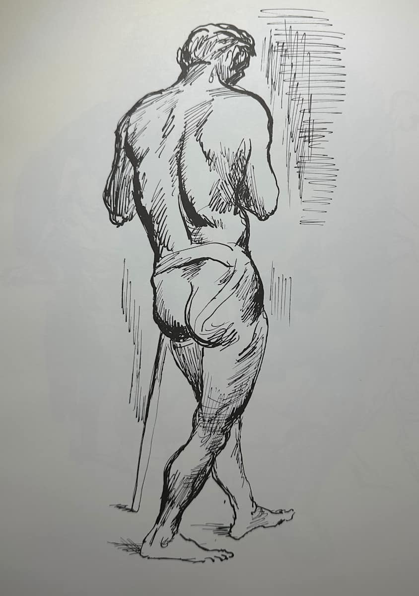 "Figure Study: Man from Behind Taking a Step" named by CLL by Fred Shane, Image 1.