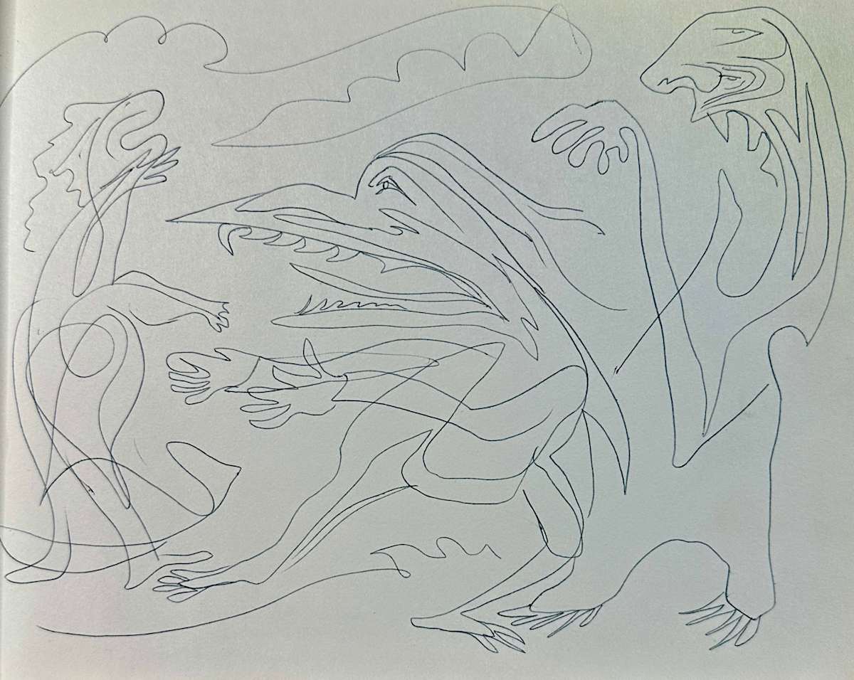 "Creatures Sparring  Abstraction" named by CLL by Fred Shane, Image 1.