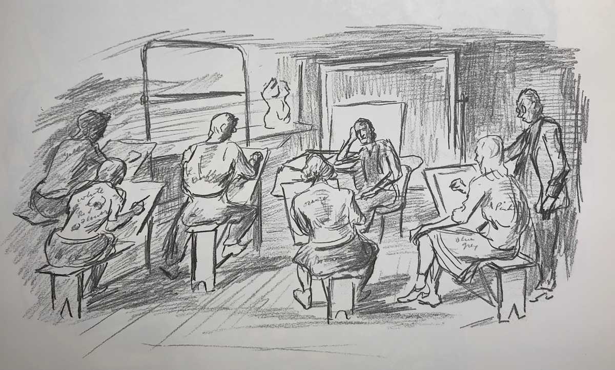 "Lawrence Adams' Drawing Class" by Claudia Lohnes, Image 1.