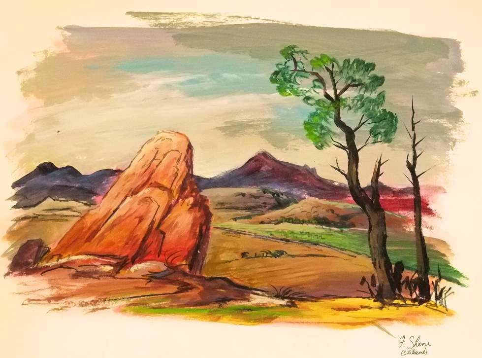 "Landscape With Rock and Tree" by Fred Shane, Image 1.
