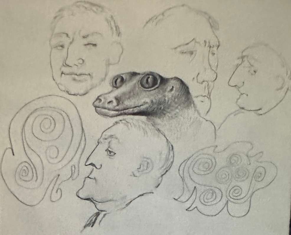 "Faces; Men and Lizard" named by CLL by Fred Shane, Image 1.