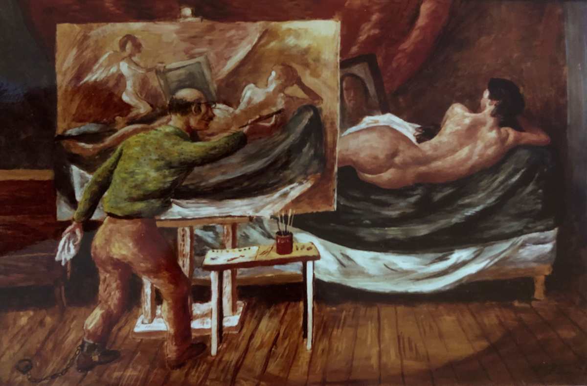 "Self Portrait: Chained to Work" named by CLL by Fred Shane, Image 1.