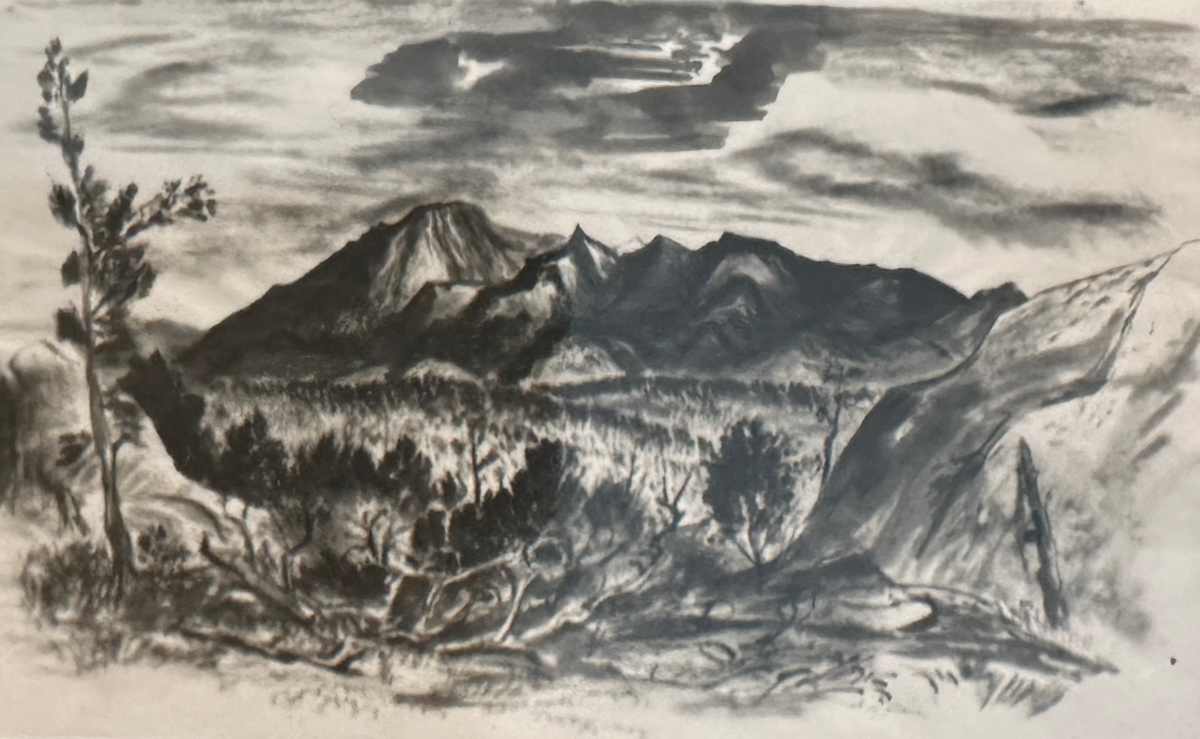 "Landscape with Distant Mountains" by Fred Shane, Image 1.