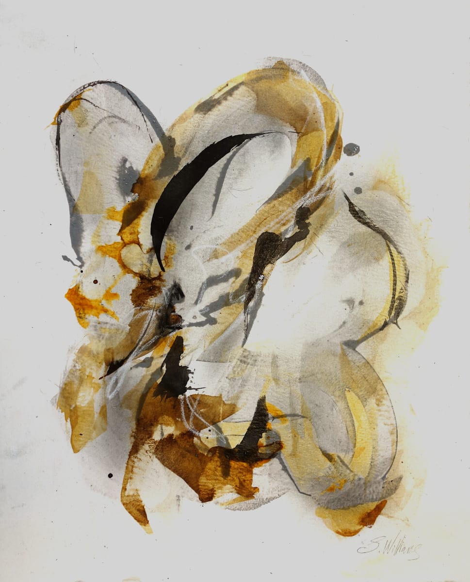 In the Wind - series by Shirley Williams  Image: In the Wind mixed media on paper matted ready to frame