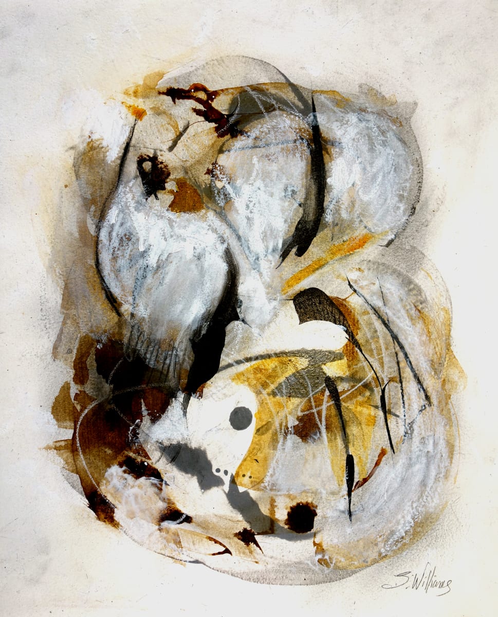 In the Wind - series by Shirley Williams  Image: In the Wind double matted ready to frame