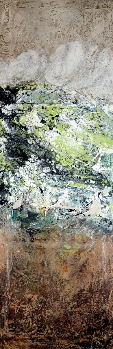 Emerald Hillside by Shirley Williams  Image: Emerald Hillside tall narrow painting