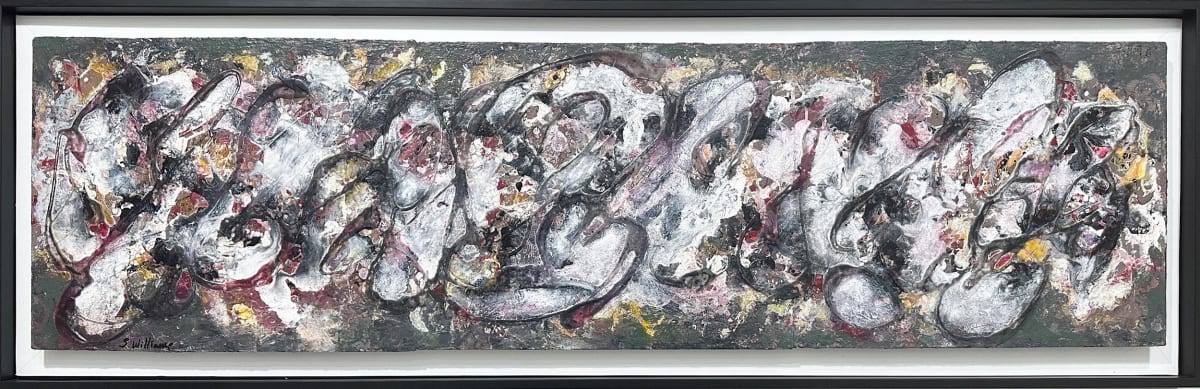 Rhythm of Passage by Shirley Williams  Image: Narrow large framed painting Rhythms of Passage