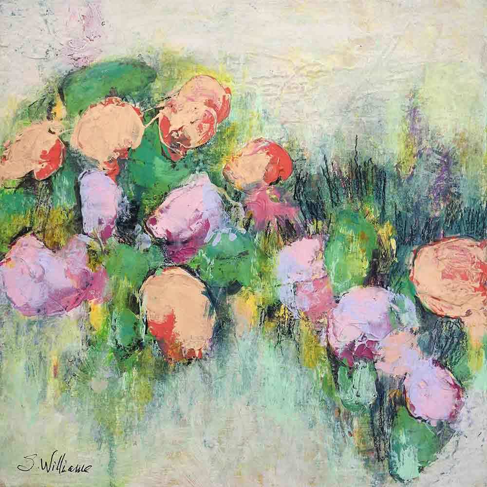 Chromatic Landscape 2 by Shirley Williams  Image: Chromatic Landscape 2 in green, pink and orange
