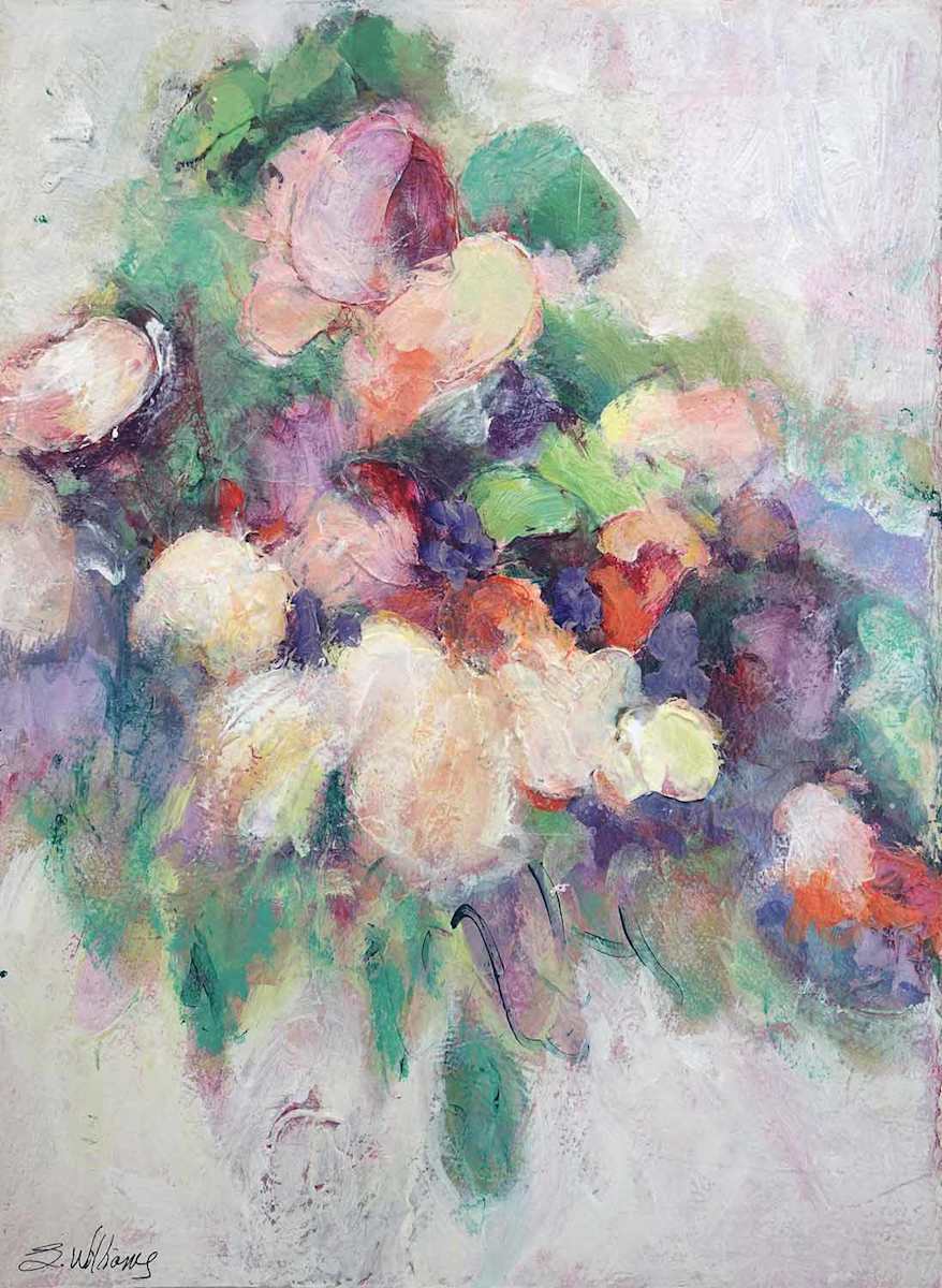 Flower Power Study 3 by Shirley Williams  Image: Flower Power Study 3 acrylic on papr