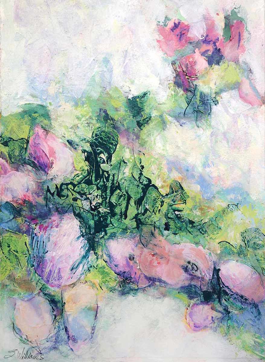 Flower Power Study 8 by Shirley Williams  Image: Flower Power Study 8 acrylic on watercolor paper