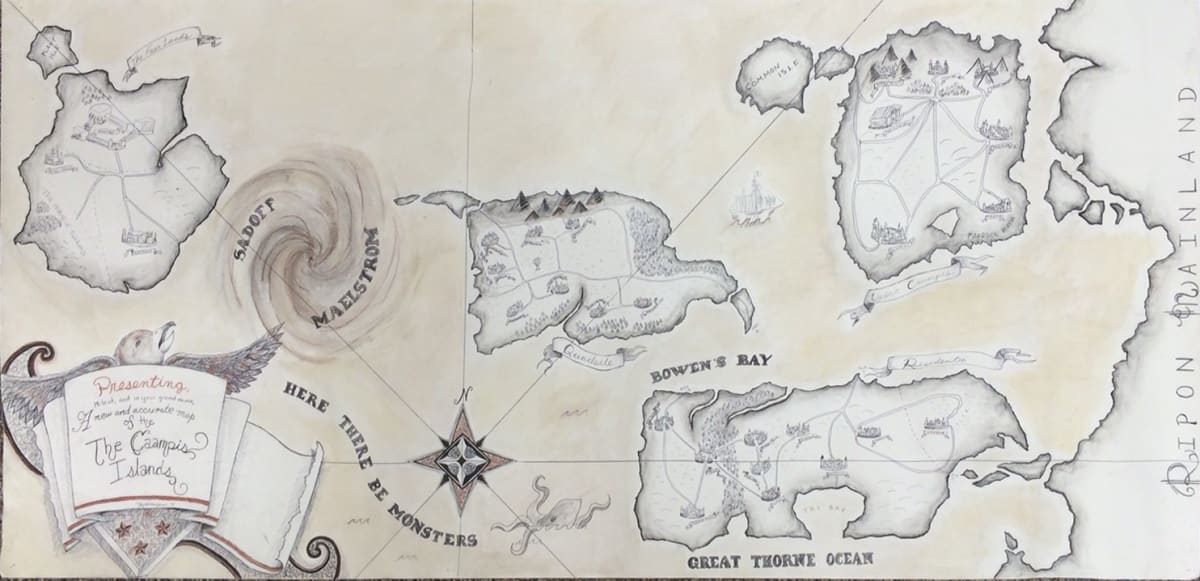 A New & Accurate map of the Caampis Islands by Taima Mary Anne Kern 