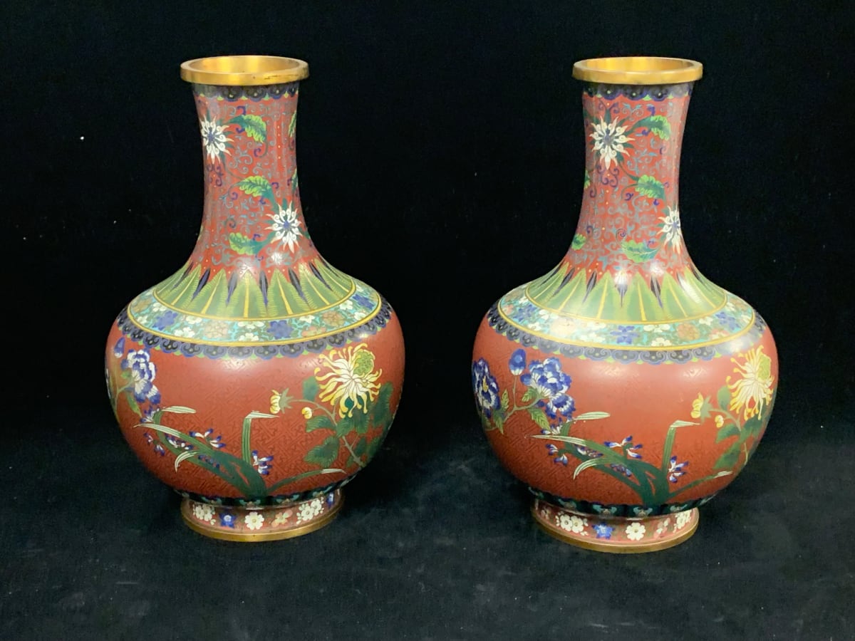 Cloisonne vases by Chinese culture 