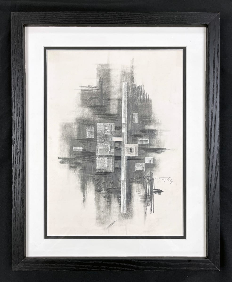 Title unknown (black and white geometric abstraction) by Erwin M. Breithaupt Jr. 