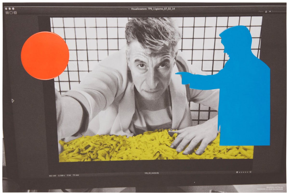 Maurizio Cattelan by John Baldessari 