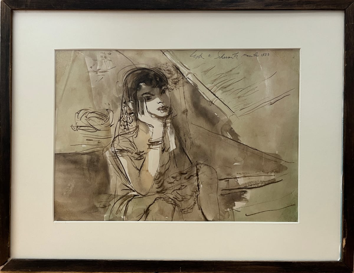 Ink and wash by Lester O. Schwartz 