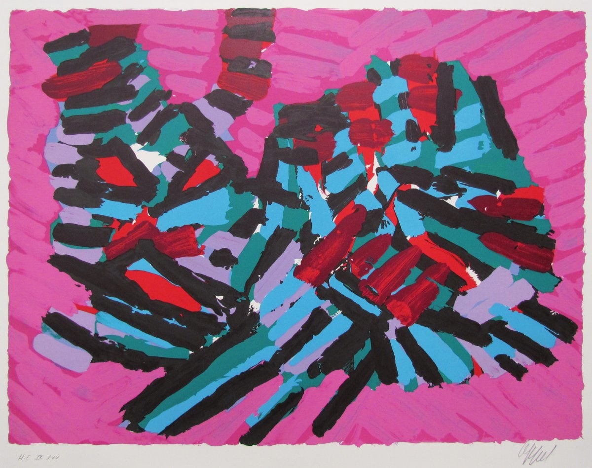 Pink Cat by Karel Appel 