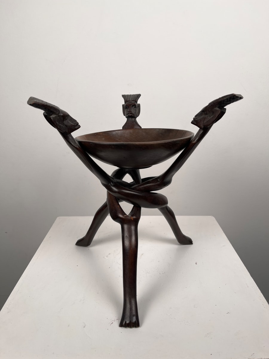 Wood Bowl on Stand, Image 1.