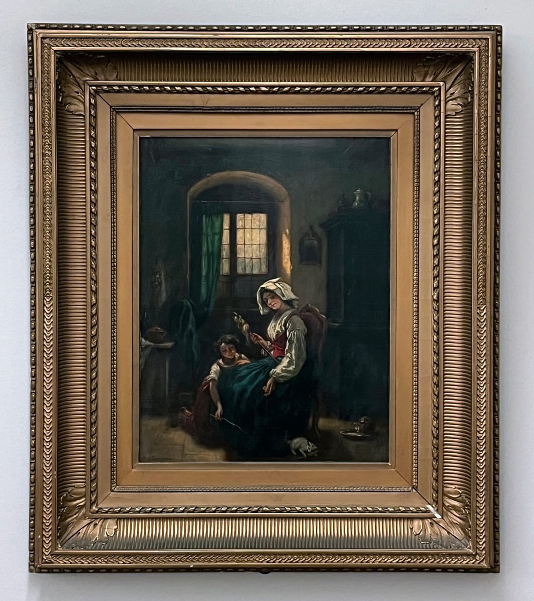 Woman Spinning by Camille Roqueplan 
