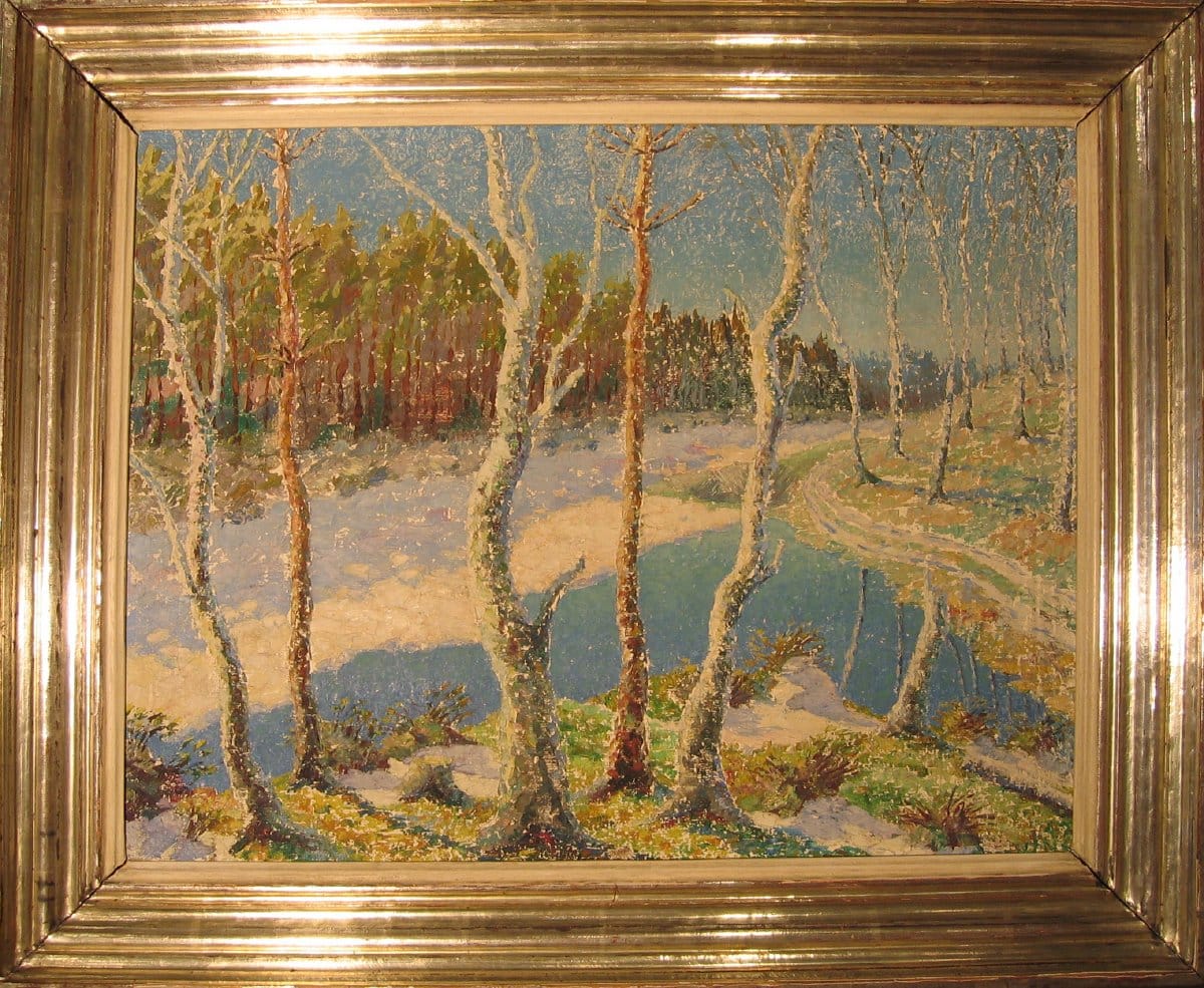 Winter Landscape (Winter trees by a river) by Aleksandr Levins 