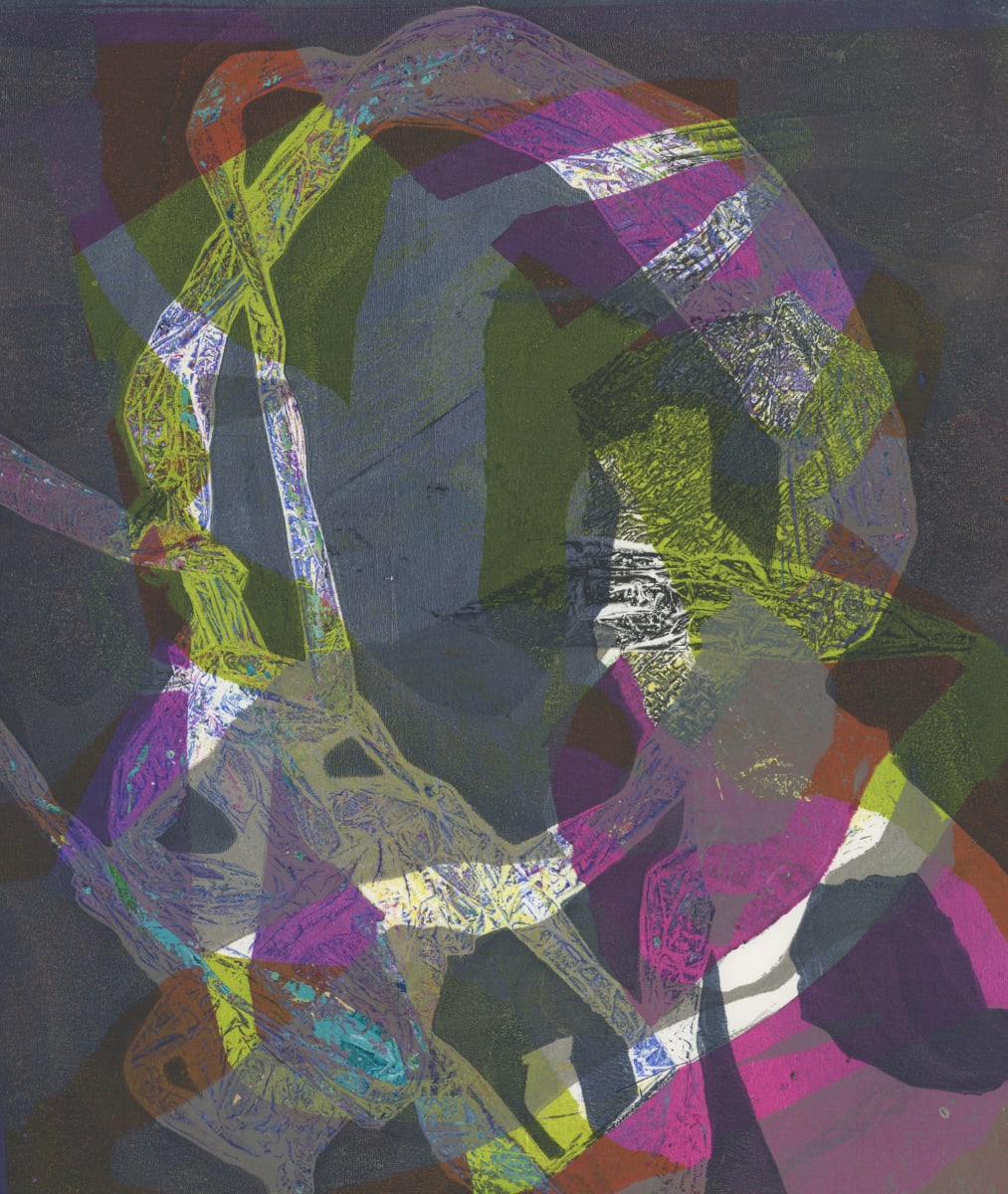 Hippy Hideout by Kathy Cornwell  Image: Hippy Hideout, fine art monotype by artist Kathy Cornwell