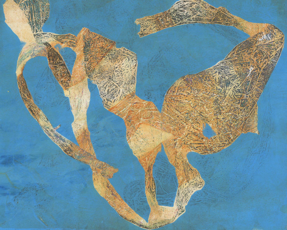 Pangean War Dog by Kathy Cornwell  Image: Pangean War Dog, fine art monotype by artist Kathy Cornwell