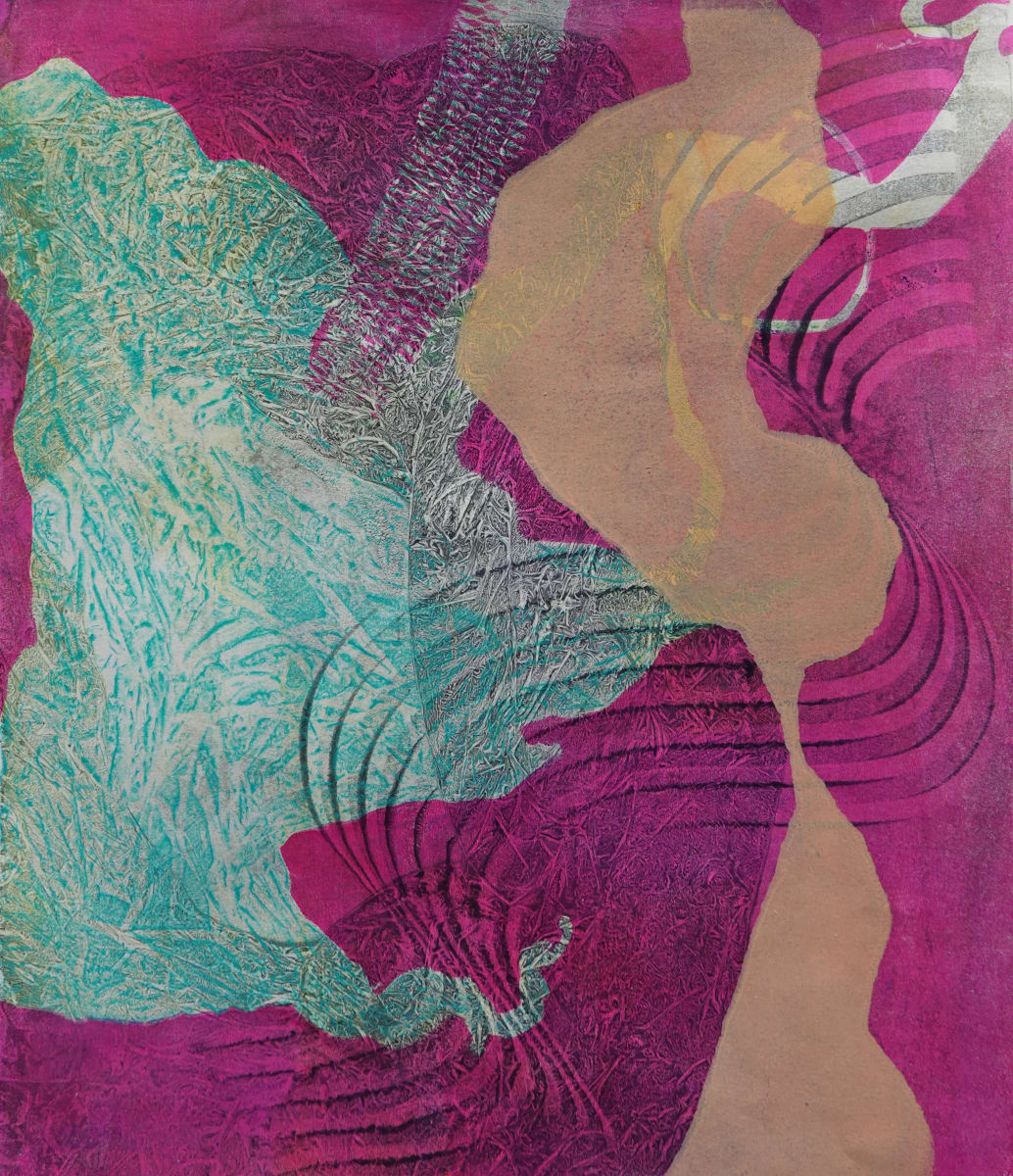 Dinosaur Disco by Kathy Cornwell  Image: Dinosaur Disco is a fine art monotype.