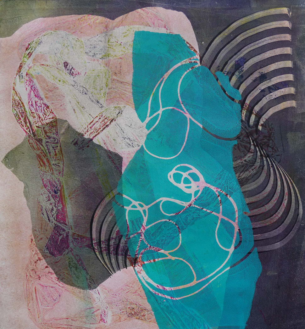 Euphonium Lips by Kathy Cornwell  Image: Euphonium Lips, a fine art monotype by artist Kathy Cornwell